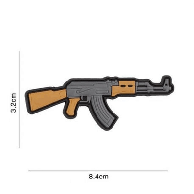 2D / изготовленный на заказ резиновый PVC 3D латает утюг автомата Калашниковаа AK 47 на ярлыке одежды