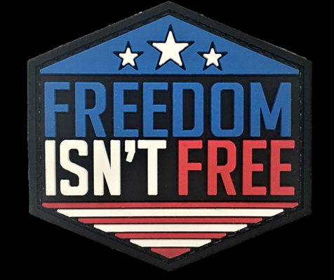 Свобода логотипа 3D заплаты PVC Eco дружелюбная выбитая 2D не свободна
