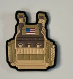 Военный PVC флага США жилета латает лазер цвета PMS отрезал границу/границу Merrowed