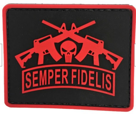 Таможня отлила мягкую морскую пехот в форму USMC Semper Fidelis заплаты PVC красную для одежды