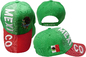 Bill3-D Регулируемая вышитая бейсбольная шляпа Мексика Страна Буквы Эмблема Зеленый с красным