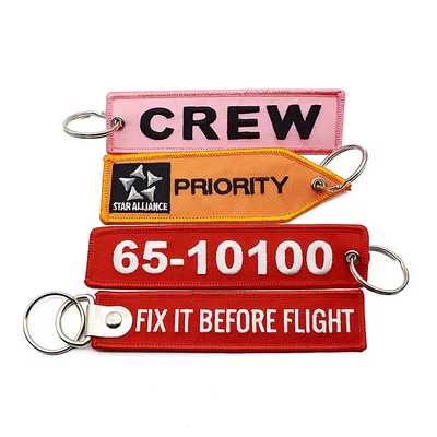 Оптовая продажа Olecranon Hook Дешевый Custom Flight ткань Вышивка Jet tag Тканый ключевой с вашим логотипом