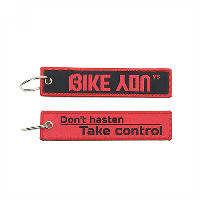 Заказный карабинер Швы тканеная вышивка Jet Tag Key Holder Eagle Beak Black Wrist Strap Lanyard Keychain
