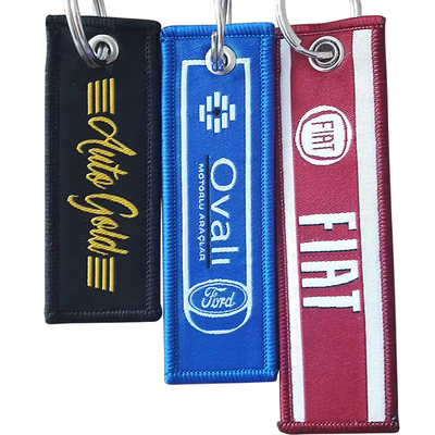 Заказный карабинер Швы тканеная вышивка Jet Tag Key Holder Eagle Beak Black Wrist Strap Lanyard Keychain
