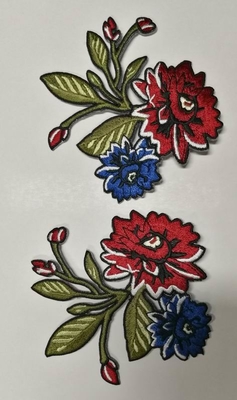 Утюг вышивки хлопка Twill заплаты вышивки солнцецвета 2 ПК флористический на заплатах