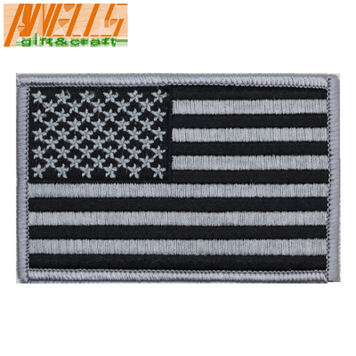 American Flag GREY Embroidered Patch Patriotic Pride USA Grey different American Flag Patch For Jackets Hats Sleeves