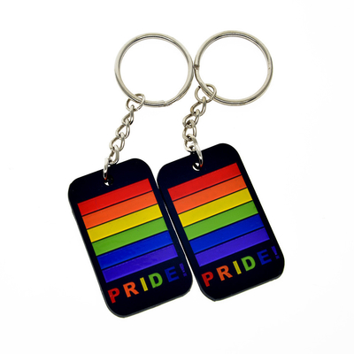 Логотип радуги Keychains мягкого гей-парада PVC силикона изготовленный на заказ