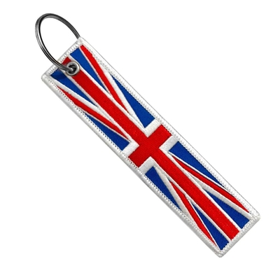 цепь флага вышивки Великобритании Twill изготовленного на заказ мотоцикла 130*30mm ключевая цепная ключевая