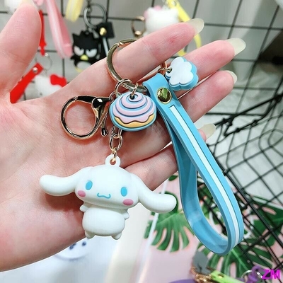 Привесная милая персонализированная цепь колец для ключей милая 3D голубая Cinnamoroll ключевая
