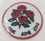 заплата вышивки красной розы логотипа нестандартной конструкции круглая для одежды