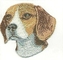 3&quot; утюг портрета собаки бигля на цвете Pantone границы Merrowed заплаты вышивки изготовленном на заказ
